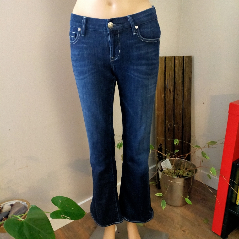 Fidelity Blue Denim Wide Leg Low Rise Jeans